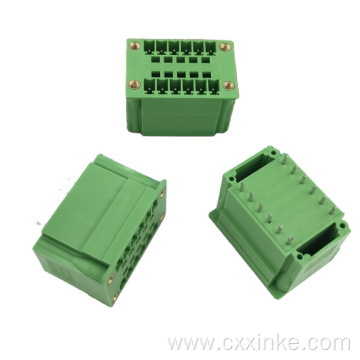 Double-layer plug-in type PCB terminal block socket with ear flange